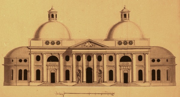 Чертежи фасада храма Чернышёвых в Яропольце, 1770-е годы.