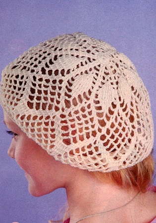 Ажурный берет для девочки крючком
