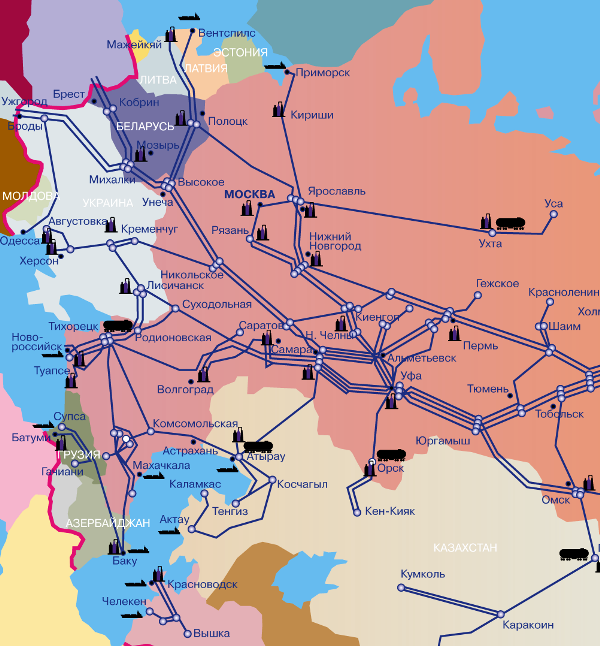 Нефтепроводы украины карта