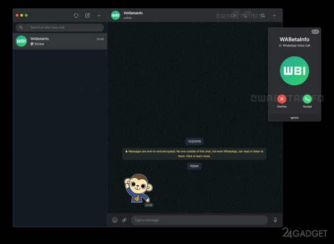 WhatsApp вводит услугу звонков для стационарных компьютеров WhatsApp, звонков, будет, звонок, Desktop, голосовых, протяжении, настоящее, услугу, предоставляет, время, отображаться, пользователя, аватарка, только, также, странице, входящий, отклонить, бетаверсии