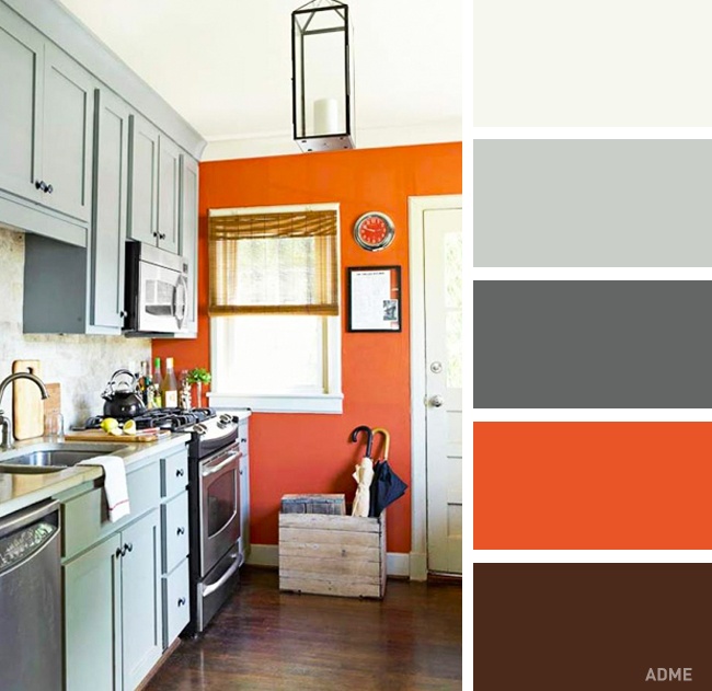 Какие цвета сочетаются с серым цветом в интерьере кухни