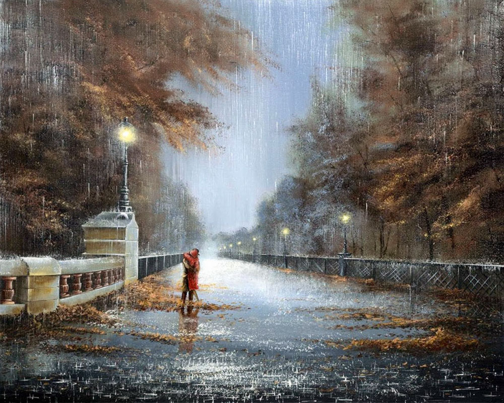 Художник рисующий дождь Джефф Роуланд