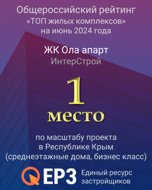 «ИнтерСтрой» возглавил ТОП по масштабу проекта в Республике Крым 