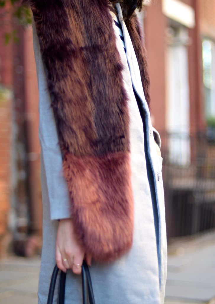 Grey Coat and Faux Fur Stole 5