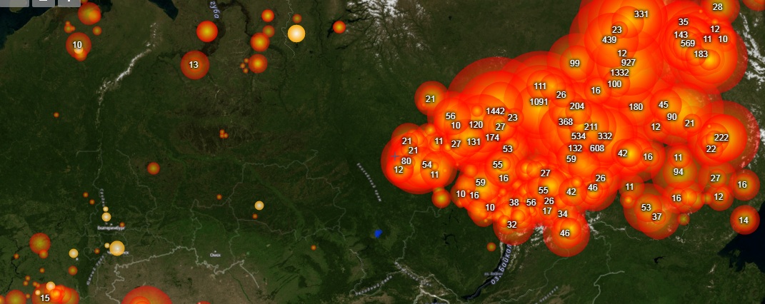 Пожары в красноярском крае сейчас карта