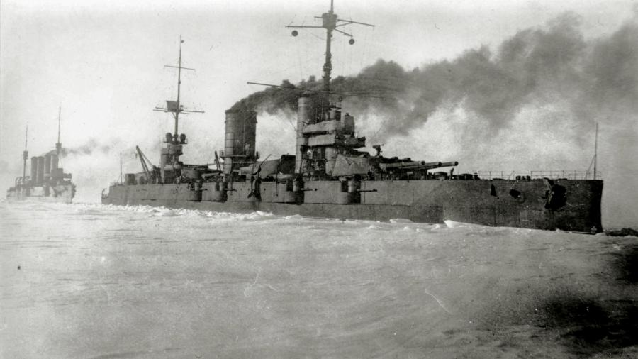 «Ледовый поход» Балтийского флота, броненосец Севастополь, 1918 год