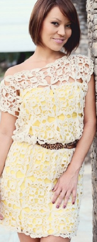 Мотив для летнего платья крючком