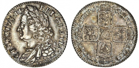 Монеты Георга II 1745-1746 годов с надписью Лима