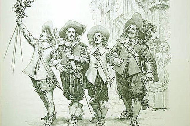 «Д’Артаньян шёл между Атосом и Портосом…», рис. Мориса Лелуара (1894). Maurice Leloir