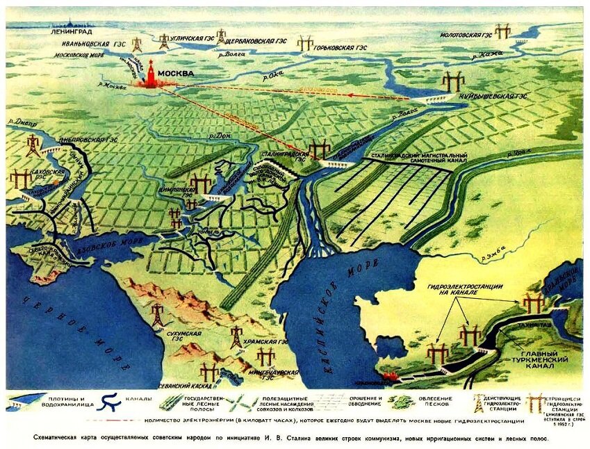 После войны началась реализация "Сталинского плана преобразования природы"