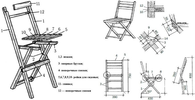 Чертежи раскладушки для рыбалки