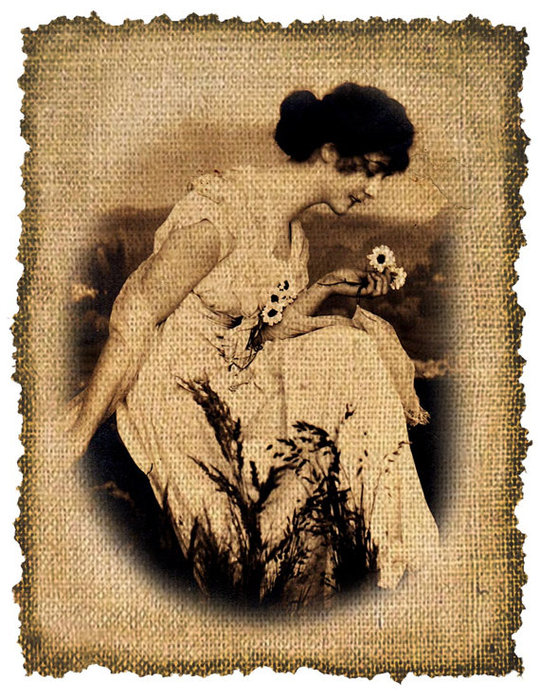 ВИНТАЖНЫЕ ДЕВУШКИ НА МЕШКОВИНЕ художество