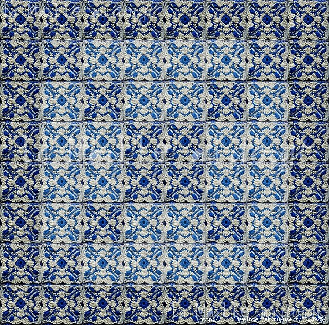 Жаккардовый двухцветный мотив, напоминающий гжельские узоры, выполнен в традиционных цветах Гжели, синем и белом-2