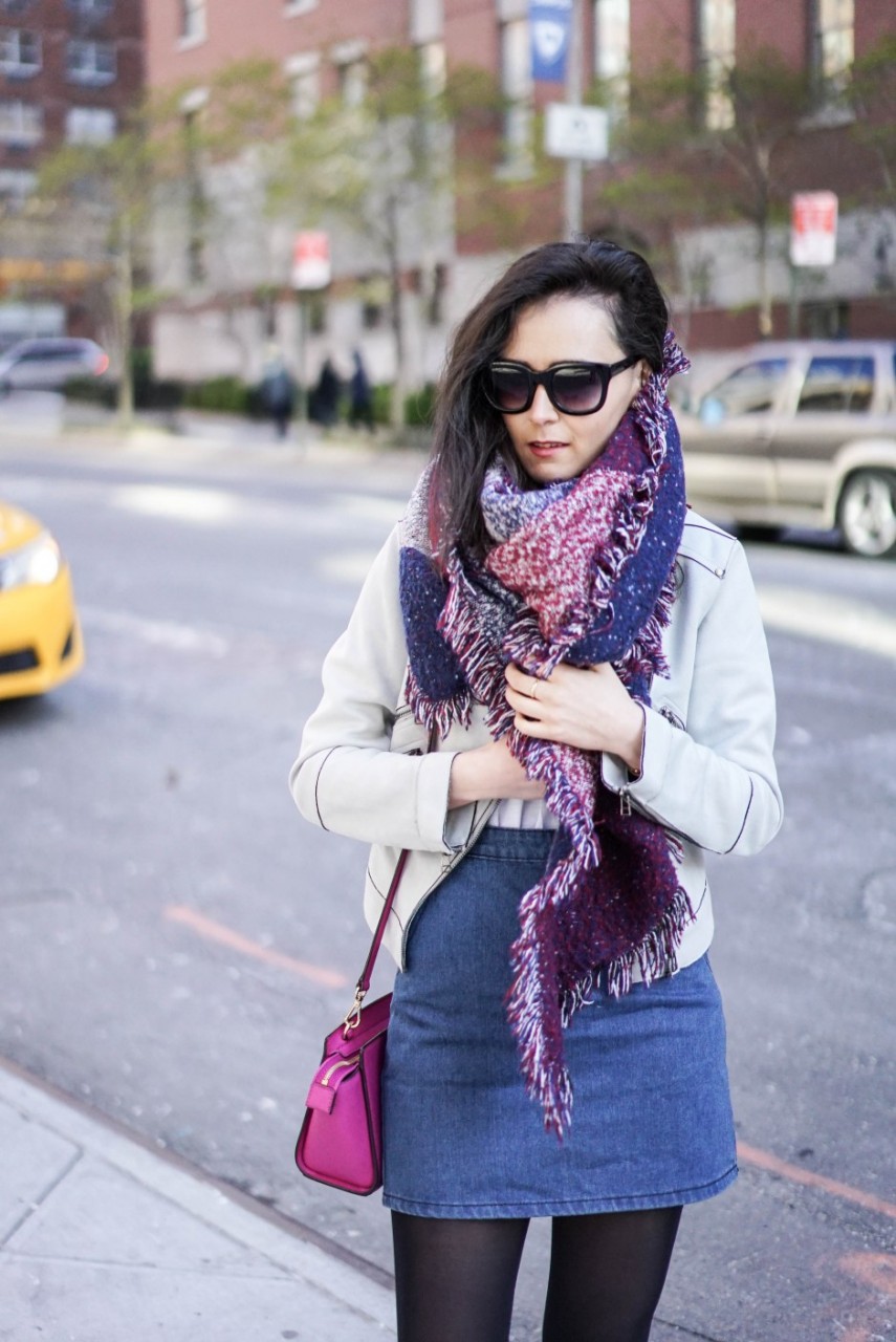 denim skirt | NYC blogger 1