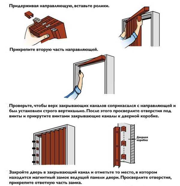 Установка двери-гармошки - особенности, пошаговое описание и отзывы