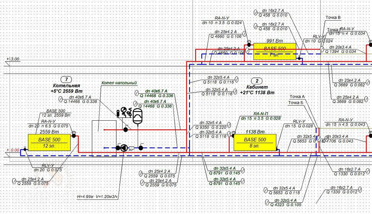 пример расчета системы отопления