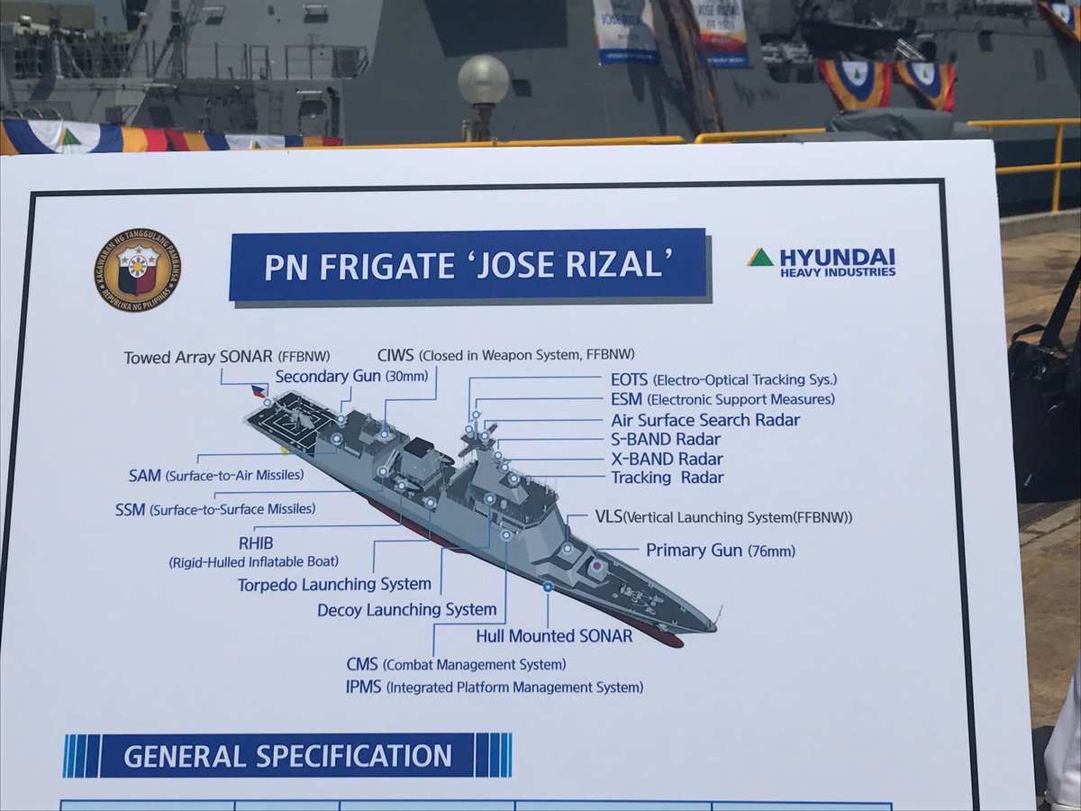 В Южной Корее спущен на воду головной фрегат Jose Rizal для ВМС Филиппин