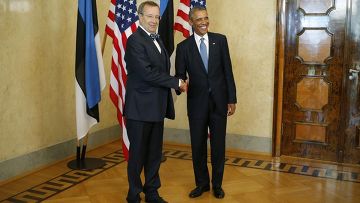 Встреча Барака Обамы с президентом Эстонии Тоомасом Хендриком Ильвесом в Таллине