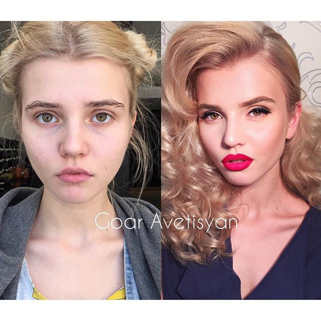 Сравнение девушек с макияжем и без. Я просто в шоке! визажист, девушки, красота, макияж