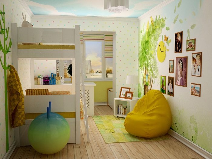 Детская комната 14 кв м планировка