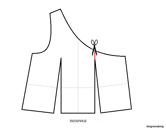Выкройка платья с одним плечом