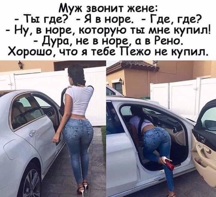 - Значит, теперь ты всё решаешь?! А моё мнение уже не в счёт?!... Любят, домой, называется, своей, магазин, теперь, женщина, помогает, говорит, любят, приходит, веритеПопробуйте, девушке, такой, собакаНе, машины, человека, экспериментЗакройте, багажнике, лучший