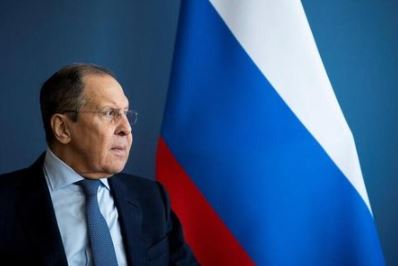 Russian Foreign Minister Sergei Lavrov and Swiss President Ignazio Cassis (not pictured) meet in Geneva, Switzerland, January 21, 2022. Jean-Christophe Bott/Pool via REUTERS