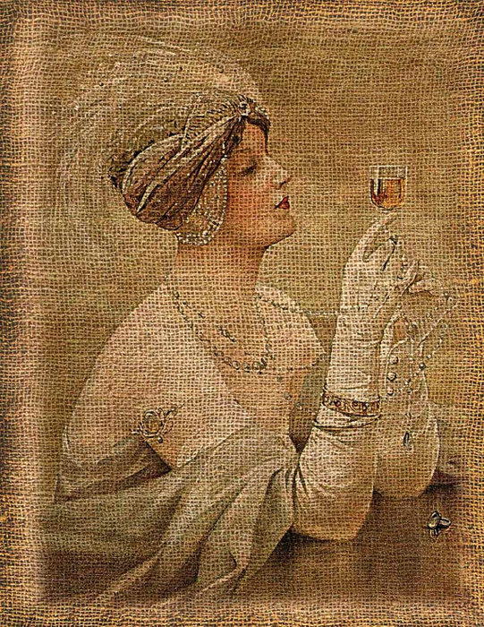 ВИНТАЖНЫЕ ДЕВУШКИ НА МЕШКОВИНЕ художество