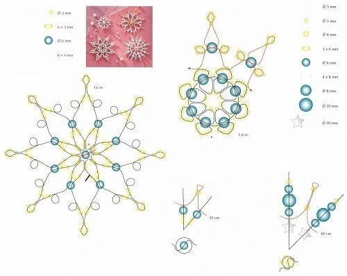 Снежинки из бисера бисер,новогодний декор