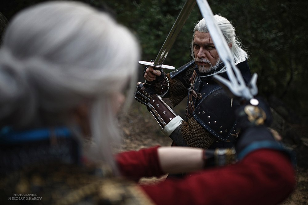 The Witcher 3: Косплей на Цири и Геральта Ведьмак