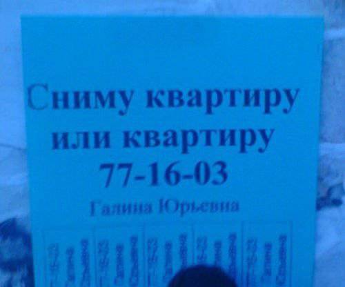 Креатив и кретинизм в объявлениях, рекламах и вывесках Креатив и кретинизм в объявлениях, рекламах и вывесках