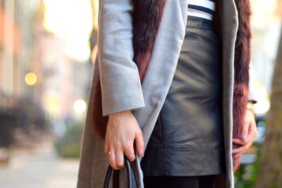 Grey Coat and Faux Fur Stole 11