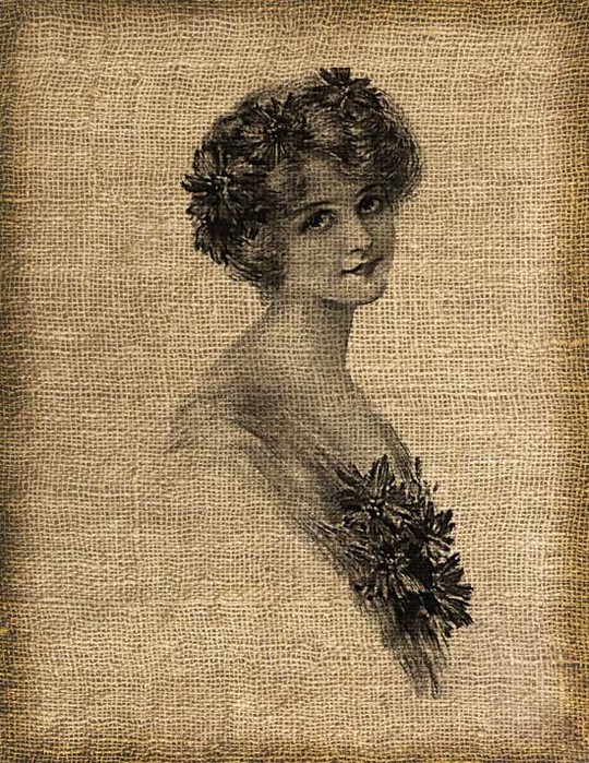 ВИНТАЖНЫЕ ДЕВУШКИ НА МЕШКОВИНЕ художество