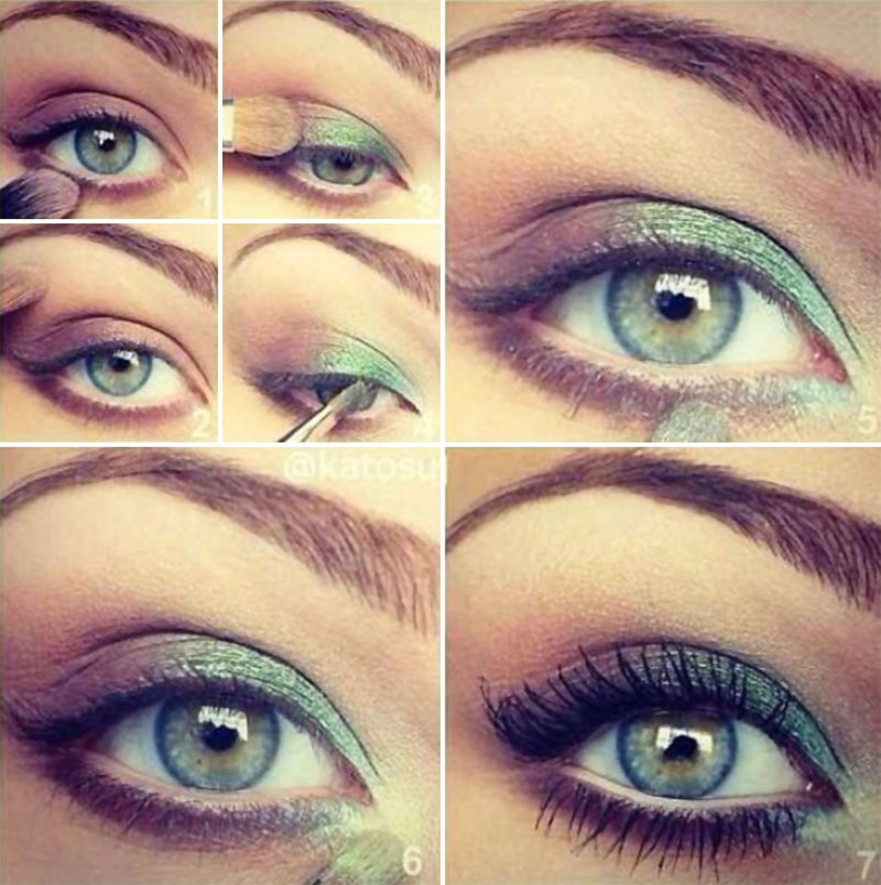 Как накрасить глаза под зеленое платье