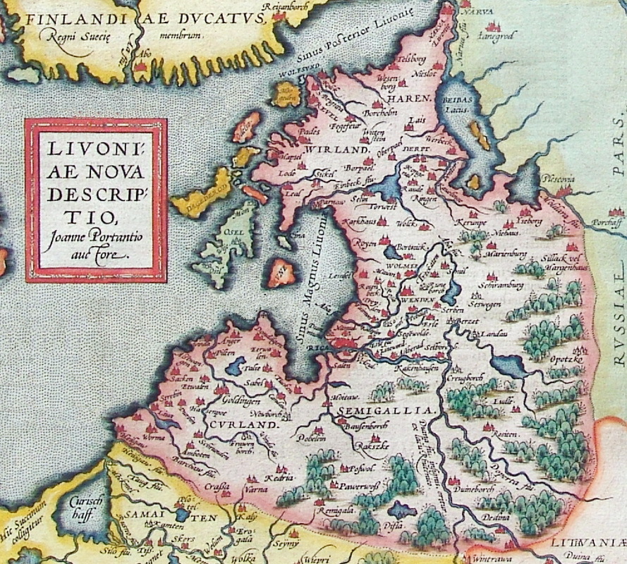 ​Ливония на карте из атласа Абрахама Ортелия. 1573 год. wikimedia.org - И грянул гром  | Warspot.ru