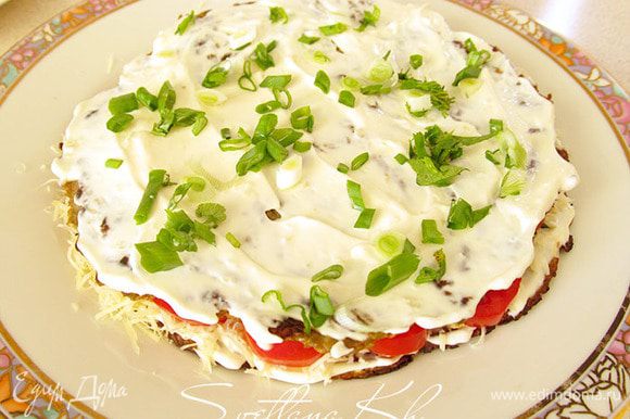 Закусочный баклажанный торт закуски,овощные блюда
