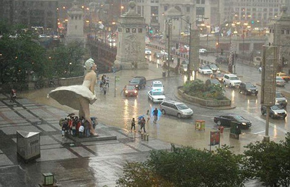 Обычный дождливый день в Чикаго, США