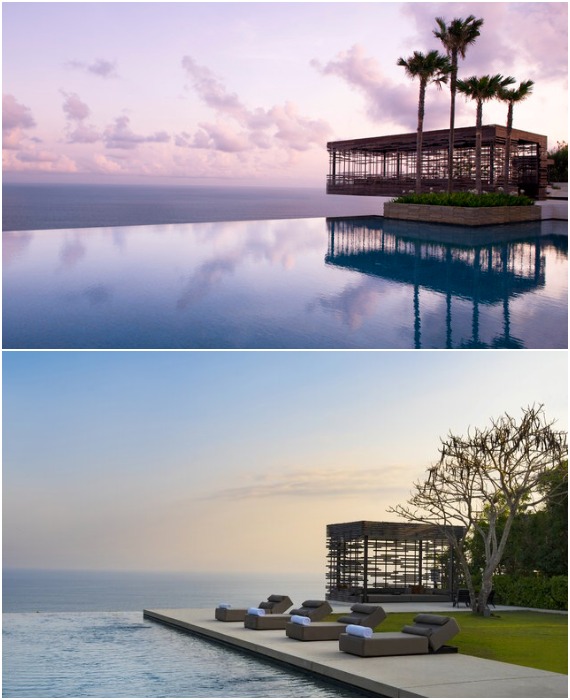 Alila Uluwatu - это впечатляющий пейзажный бассейн на вершине утеса, который «парит» в облаках (Бали). 