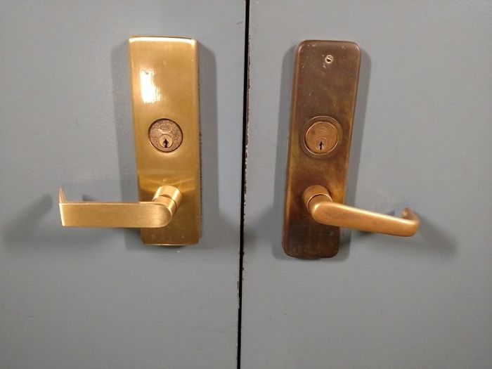 Locked Vs Unlocked Door Handle At My University