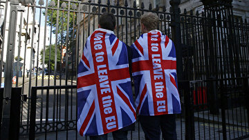 Сторонники Brexit в Лондоне, Великобритания