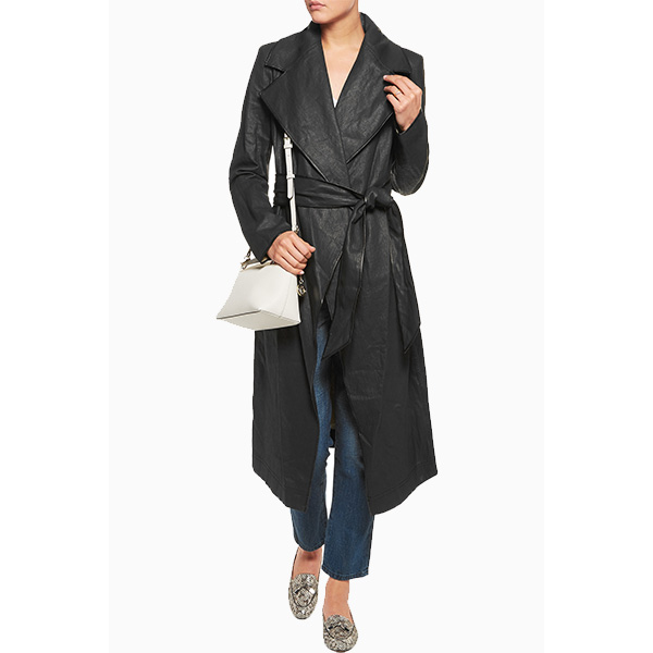 donna karan new york black leather trimmed coated linen trench coat product 1 145546739 normal 6 необходимых пальто, плащей и тренчей на весну