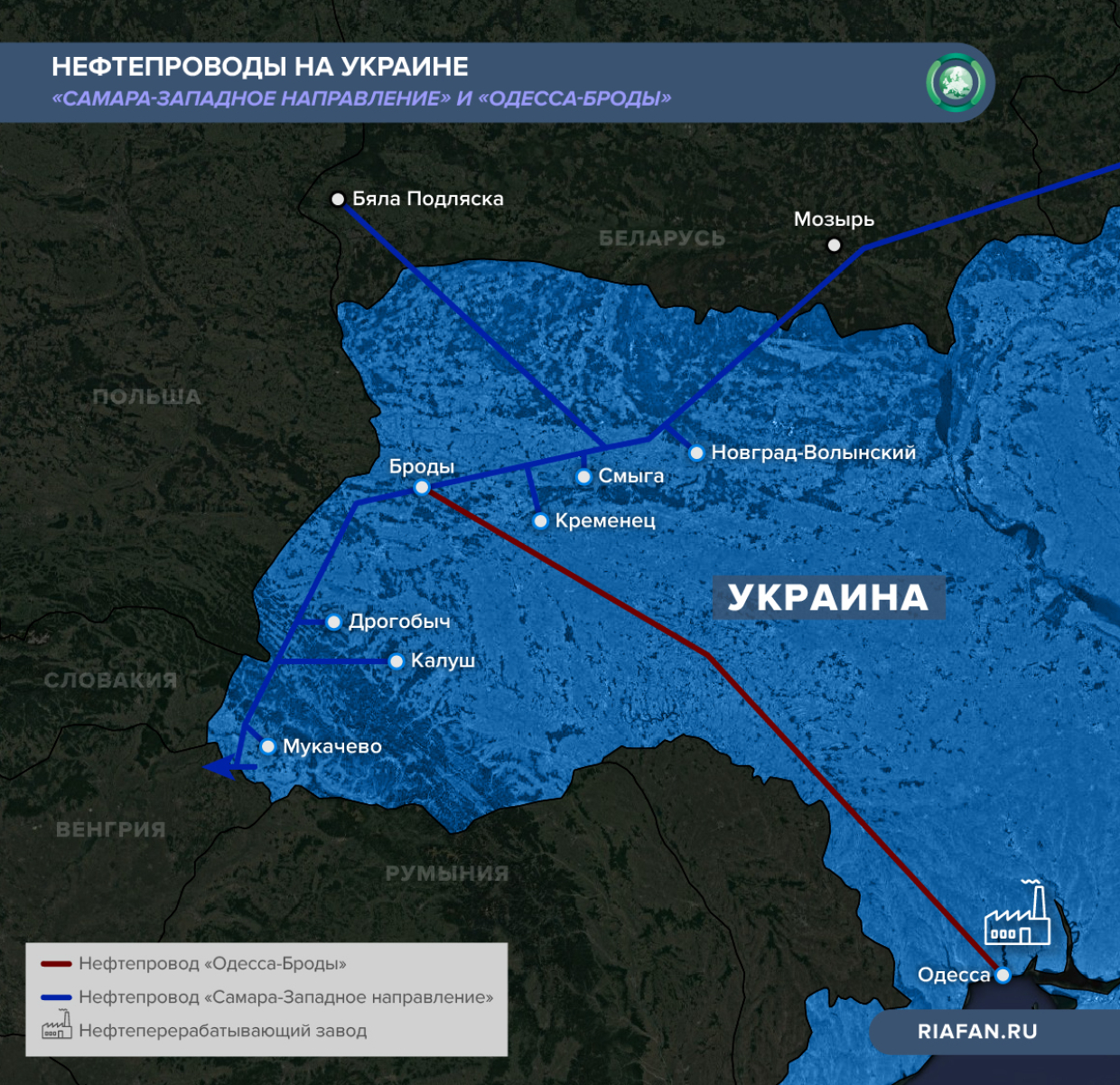 Карта украинской гтс