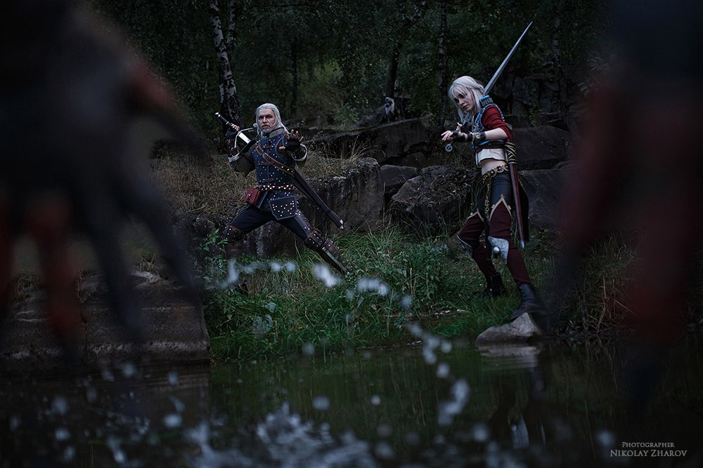 The Witcher 3: Косплей на Цири и Геральта Ведьмак