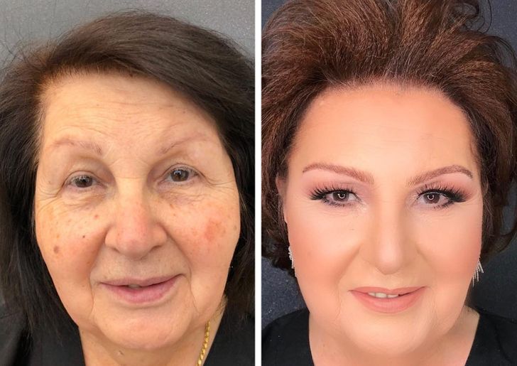 12+ ярких преображений с помощью макияжа, которые бросают вызов возрасту