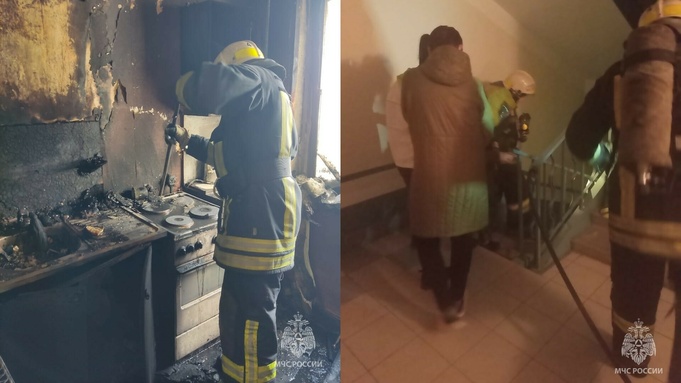 В Барнауле при пожаре в многоэтажке на улице Малахова спасли 11 человек