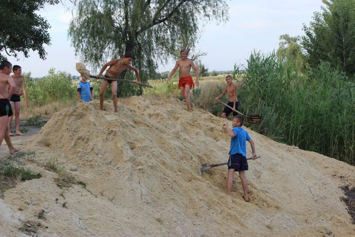 Делаем пляж на речке своими руками пляж, своими руками