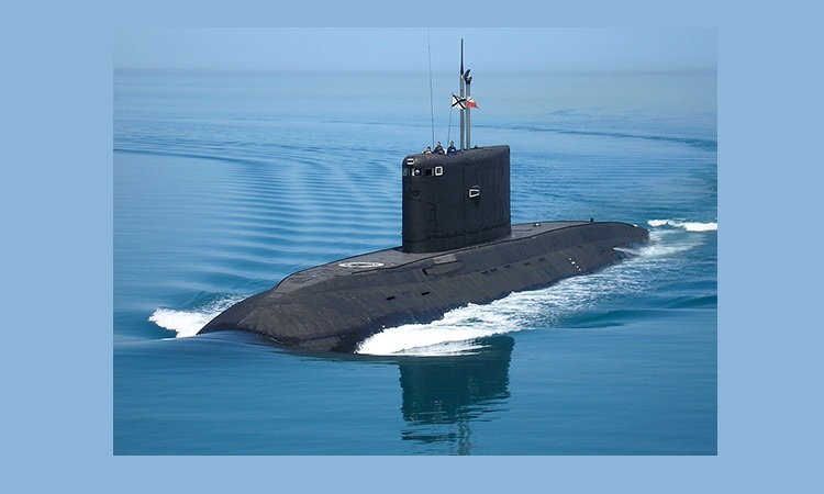 Дизель-электрическая подводная лодка "Новороссийск" в Средиземном море. Фото: Минобороны РФ