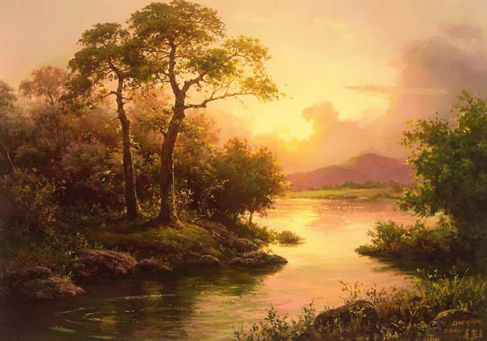 пейзажи художник Hong Cheolung - 10
