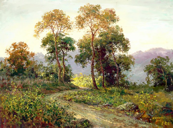 пейзажи художник Hong Cheolung - 06