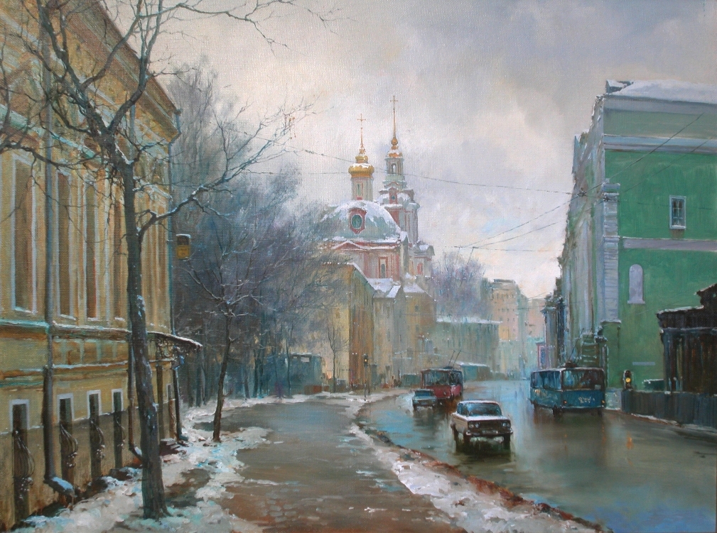 Зима в творчестве художника Юрия Обуховского